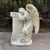 34" Mourning Angel w/Pedestal - Antique Grey