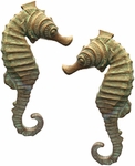 34" Seahorse Wall Decor (Set of 2) - Verde Bronze Finish
