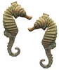 34" Seahorse Wall Decor (Set of 2) - Verde Bronze Finish