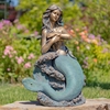 34" Tall Mermaid Sitting on Rock Garden Statue