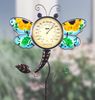 36" Glass Dragonfly Thermometer Garden Stake