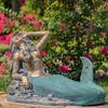 36" Long Mermaid Reclining on Rock Garden Statue