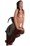 36" Mermaid Figurehead Wall Decor - Natural Brunette