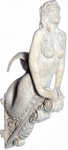 36" Mermaid Figurehead Wall Decor - Roman Stone