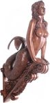 36" Mermaid Figurehead Wall Decor - Wood Finish