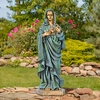 36" Mother Mary Statue w/Sacred Heart - Antique Bronze