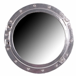 36" Porthole Mirror - Silver Leaf Finish