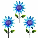 36" Shimmering Flowers (Set of 3) - Blue 36" Shimmering Flowers (Set of 3) - Blue