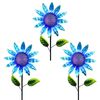 36" Shimmering Flowers (Set of 3) - Blue