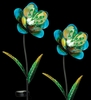 36" Solar Blue Flowers (Set of 4)