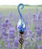 36" Solar Glass Finial Spiral Stake - Lt Blue