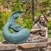 37" Long Mermaid Lying Down Garden Statue