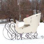 38" Metal Holiday Sleigh Decoration - Antique White