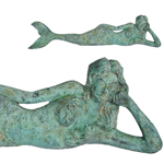 39" Dreamy Mermaid Lying Statue - Shipwreck Finish