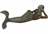 39" Dreamy Mermaid Lying Statue - Verde Bronze Finish