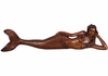 39" Dreamy Mermaid Lying Statue - Wood Finish