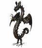 39" Serpent Dragon Statue - Pewter