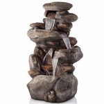 40" Classic Rock Waterfall Fountain w/LED Lights