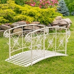 40" Iron Garden Bridge - White Antique