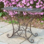 43" Santorini Iron & Mosaic Garden Table - Bronze