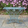 43" Santorini Iron & Mosaic Garden Table - Mossy Blue
