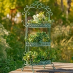 43" Tall 3-Tier French Plant Stand - Antique Green 43" Tall 3-Tier French Plant Stand - Antique Green