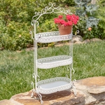43" Tall 3-Tier French Plant Stand - Antique White 43" Tall 3-Tier French Plant Stand - Antique White