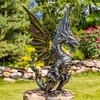 44" Ferocious Metal Dragon Decor "Tarragon"