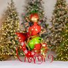 44" Joyful Iron Christmas Sleigh w/Giant Jingle Bells - Medium