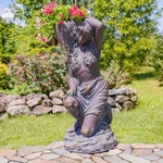 44" Lady Kneeling w/Urn "Rachael" - Blue Bronze
