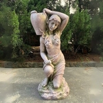 44" Lady Kneeling w/Urn "Rachael" - Moss Grey