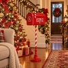 44" Large Iron Red "North Pole" Mailbox