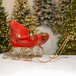 45" Opulent Metal Christmas Sleigh "Joyeux Nol"