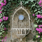 45" Santorini Iron & Mosaic Hanging Wall Planter - Antique White