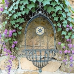 45" Santorini Iron & Mosaic Hanging Wall Planter - Mossy Blue