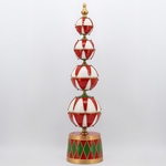 46" Christmas Ornament Tower Decoration White, Red, & Green) 46" Christmas Ornament Tower Decoration White, Red, & Green)