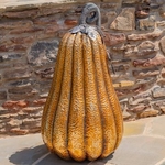 46" Large Golden-Brushed Iron Pumpkin Decor 46" Large Golden-Brushed Iron Pumpkin Decor