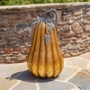 46" Large Golden-Brushed Iron Pumpkin Decor