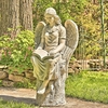 46" Reading Angel Statue "Dina" - Antique Grey