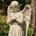 47" Heart Holding Angel "Evangeline" - Antique Grey