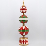 49" Christmas Ornament Tower Decoration (Red, Green, & White) 49" Christmas Ornament Tower Decoration (Red, Green, & White)