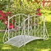 5' Long Antique White Iron Garden Bridge