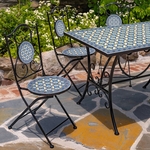 5-Piece Rectangular Mosaic Garden Set - Light Blue/Yellow 5-Piece Rectangular Mosaic Garden Set - Light Blue/Yellow