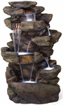 51" Rainforest Rock Outdoor Fountain w/LED Lights