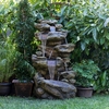 51" Rainforest Rock Outdoor Fountain w/LED Lights