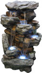 52" Rocky Waterfalls Outdoor Fountain w/LED Lights