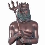 52" King Neptune (Poseidon) Statue - Verde Broze