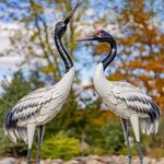 54" Black-Necked White Crane Birds (Set of 2)