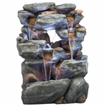 54" Rock Falls Outdoor Fountain w/LED Lights