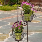 55" Two-Tier Sailor Ball Plant Stand - Antique Bronze 55" Two-Tier Sailor Ball Plant Stand - Antique Bronze